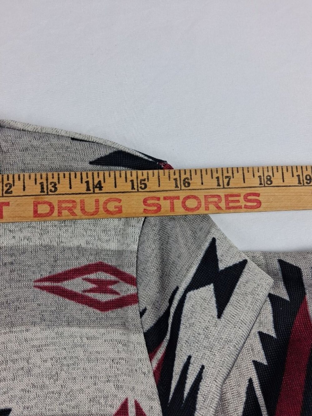 Living Doll Los Angeles Large Tribal Aztec Style Cardigan Sweater High-Low Hem - Picture 9 of 12